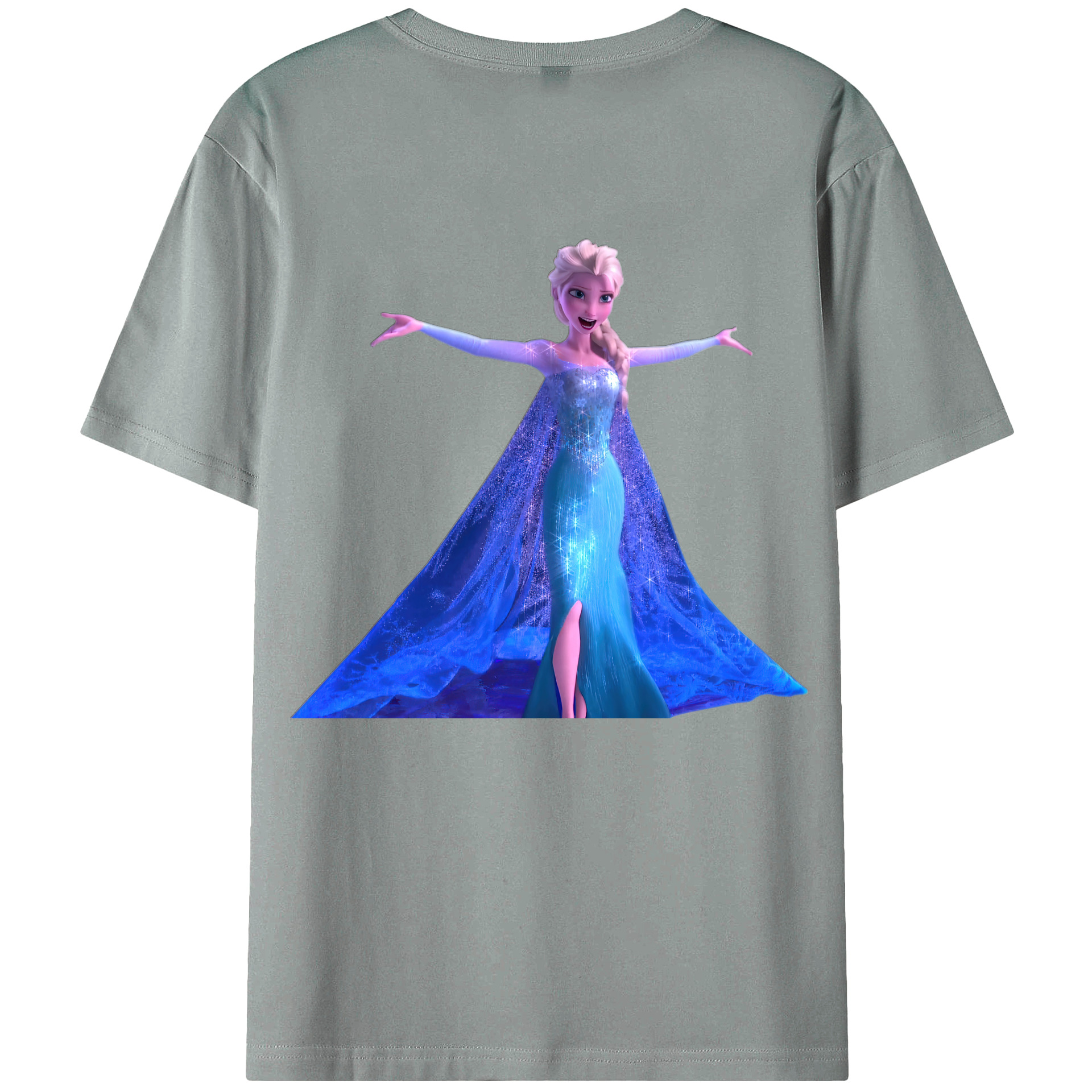 （画像用） アナと雪の女王 アンナ エルサ Frozen Anna Elsa 綿100％ メンズ半袖Tシャツ（バックプリント） 通気性